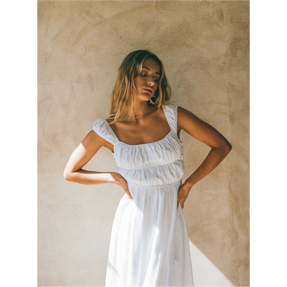 NWT Sabo Skirt Fabi Midi Dress Size XS White Dress 100% Cotton Luxury Designer